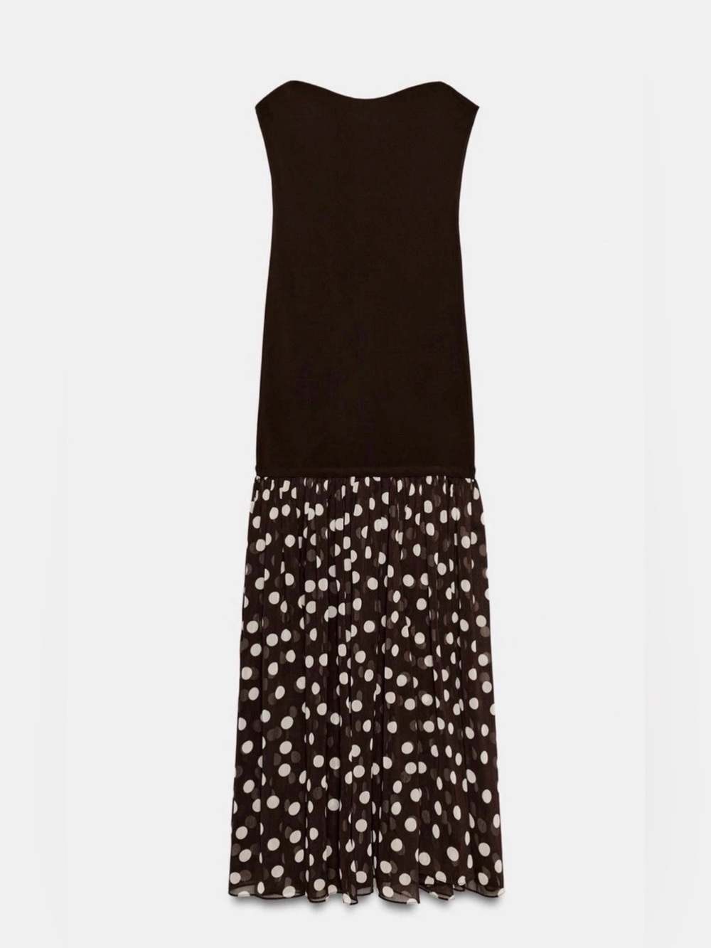 🔥🔥Zara Strapless Brown Polka Dot Mermaid Dress - Picture 7 of 13